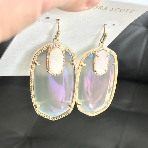 Kendra Scott Iridescent & druzy Darcy Earrings - Picture 2 of 4